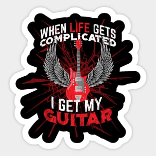 Guitar Player Design - Life is Complicated Sticker